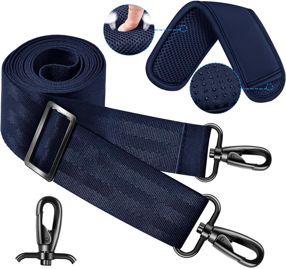 ZINZ 60 Inch Shoulder Strap with Removable Ultra-Thick Pad, Adjustable Buckles Shoulder Crossbody Strap for Luggage Bag