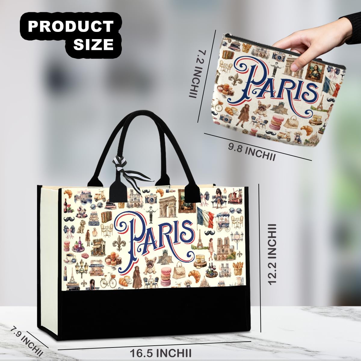 Seattle Italy Chicago New York Las Vegas Paris Gifts for Women Canvas Tote Bag Mother's Day Gifts for Women