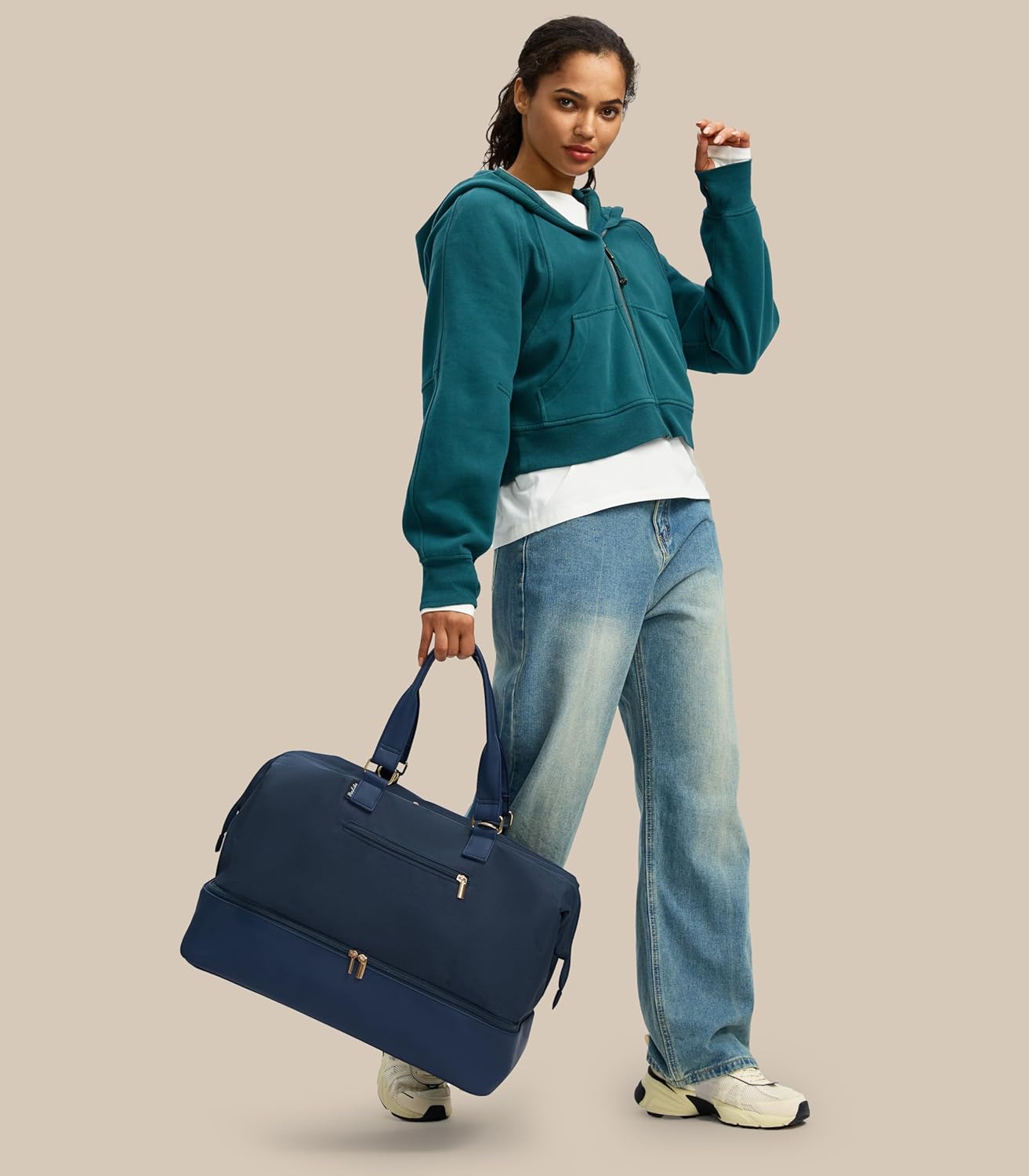 Weekender Bags for Women, Large Travel Duffel Bag with Shoes Compartment, Carry On Overnight Tote Bags with Toiletry Bag