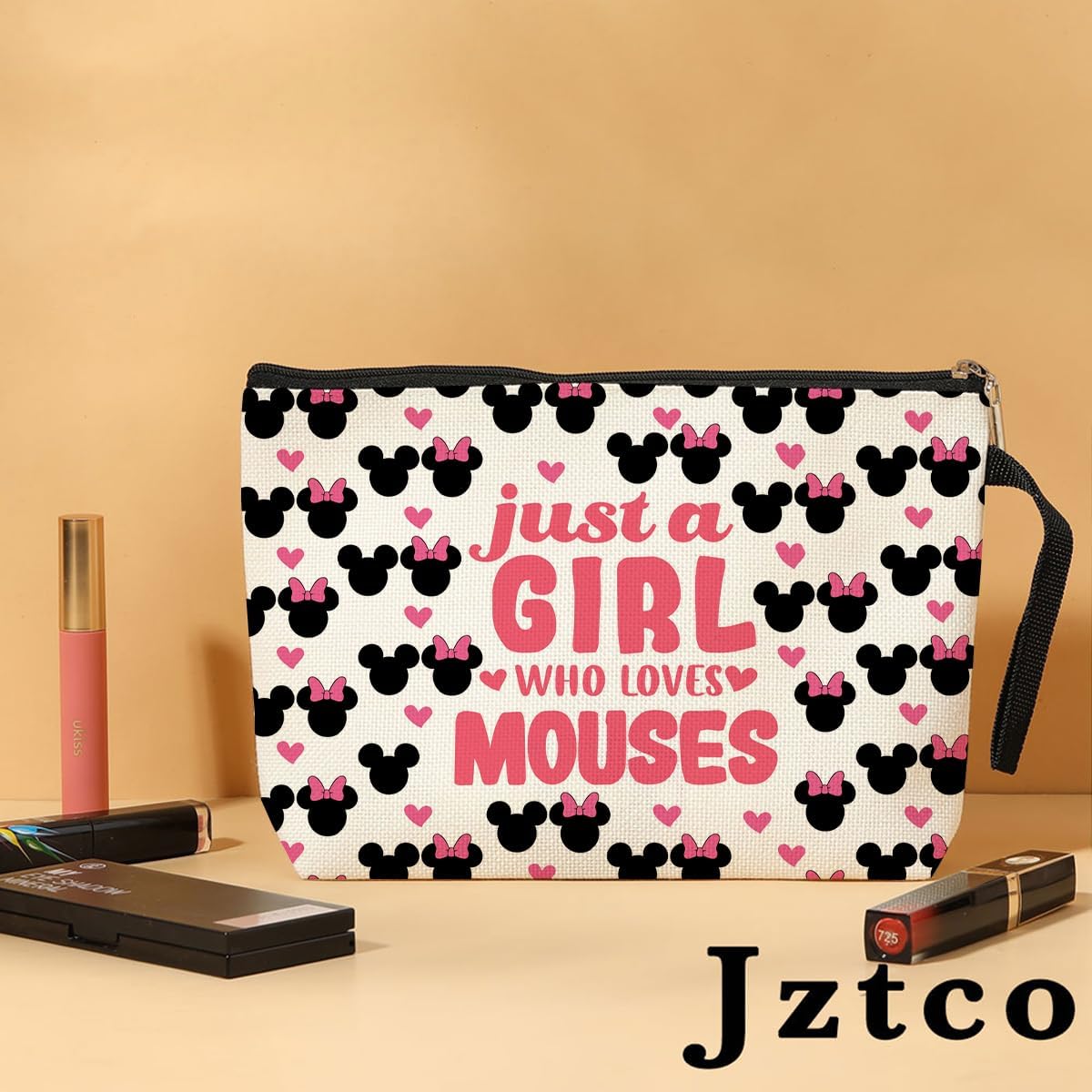 Jztco Mouse Themed Gifts Cute Mouse Cosmetic Bags Cartoon Toiletry Bag Birthday Graduation Nurse Day Funny Makeup Bag Animal Lover Gifts for Women Teens Girls Mouses Lover Daughter Best Friend BFF