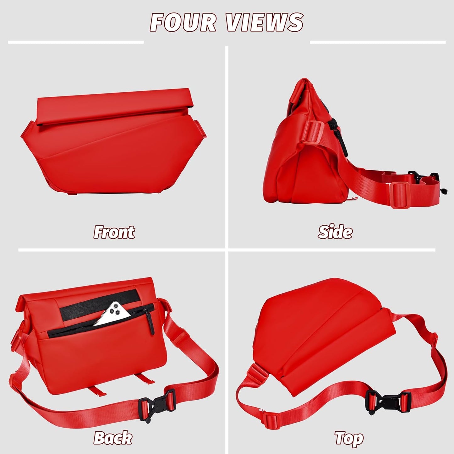 FSD.WG Cross-body bag Shoulder bag Sling Backpack and Crossbody Bags for Men fit 12" iPad Casual Daypack