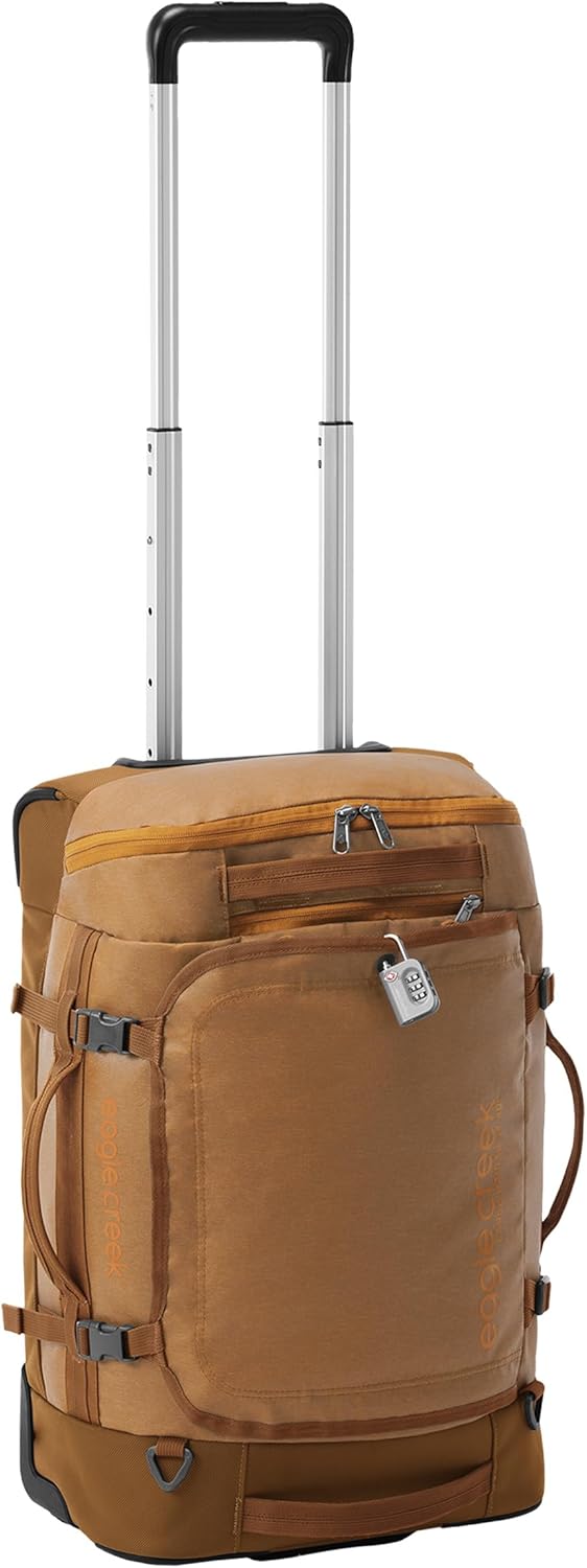 Eagle Creek Cargo Hauler XT Wheeled Duffel - Wheeled Backpack Duffel - Deployable Backpack Straps - Lockable U-Lid & Easy Access Compartment - Iron Orange