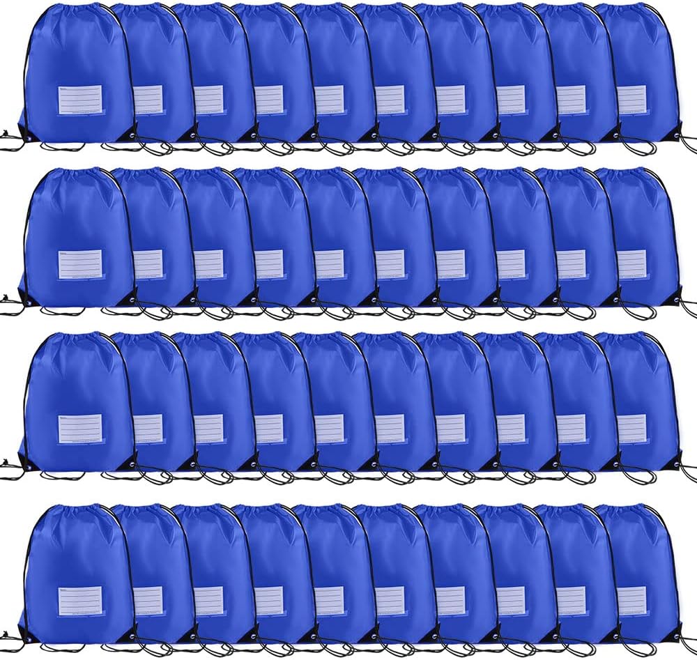 40 Pcs Drawstring Bags,Bulk Draw String Backpack, DIY Gym Sports Cinch Bag Sackpack for Women Men, Royal Blue
