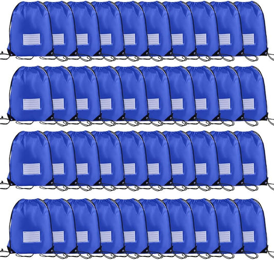 40 Pcs Drawstring Bags,Bulk Draw String Backpack, DIY Gym Sports Cinch Bag Sackpack for Women Men, Royal Blue