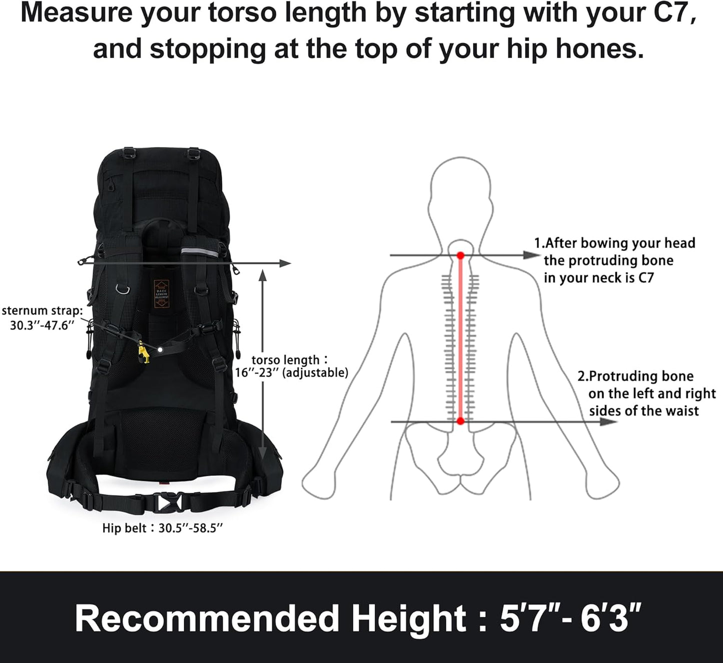 N NEVO RHINO Internal Frame Hiking Backpack 50/60/65/70/80L, Mountain Climbing Camping Backpack Daypack Waterproof Rain Cover