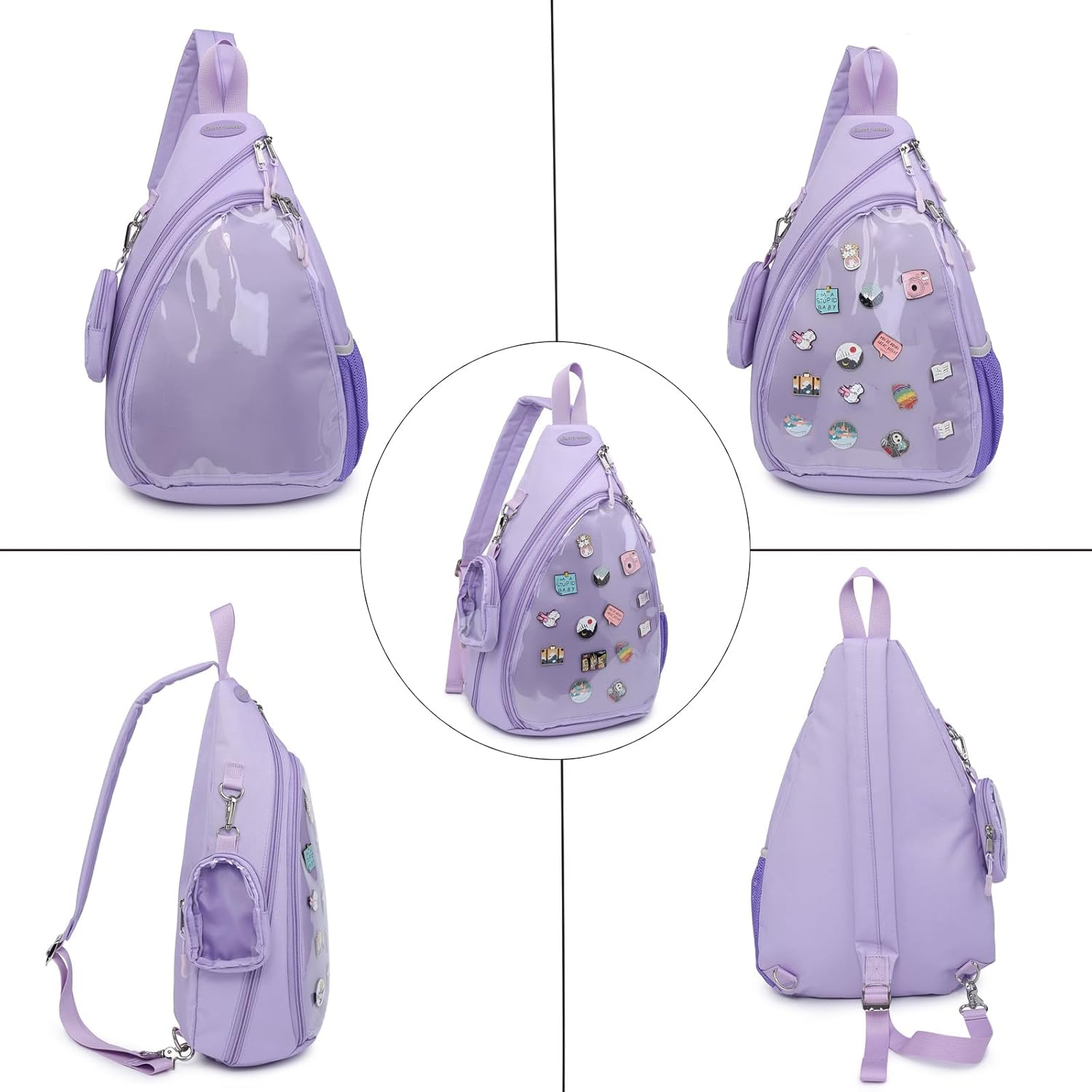 Oxford Ita Bag Kawaii Pin Display Chest Pack Single Shoulder Bag Sport Backpack Hiking Daypack