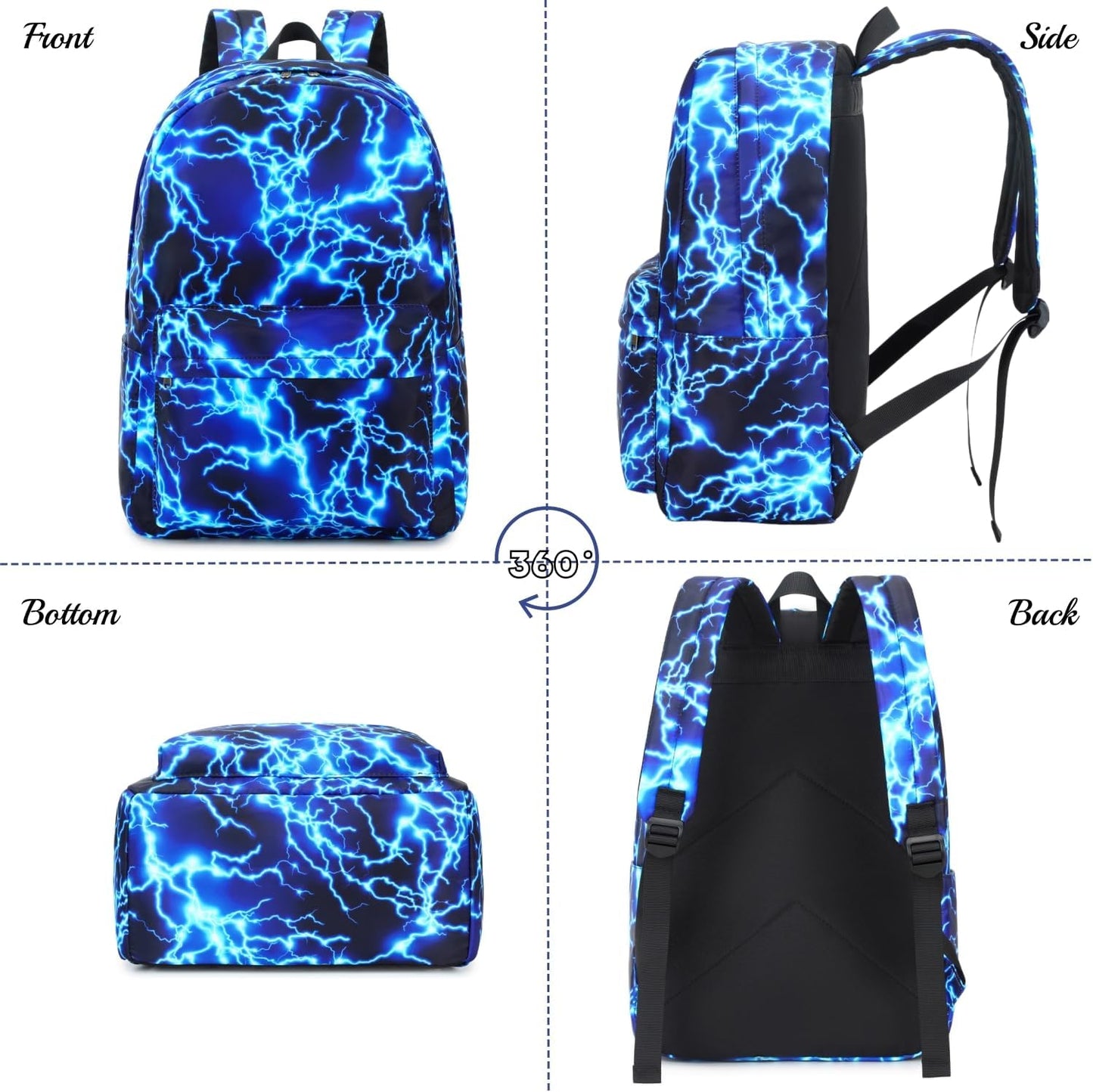 Backpack For Boy Elementary School Bookbag Durable Kid's Backpack Lightweight Travel Daypack (Blue-Light)