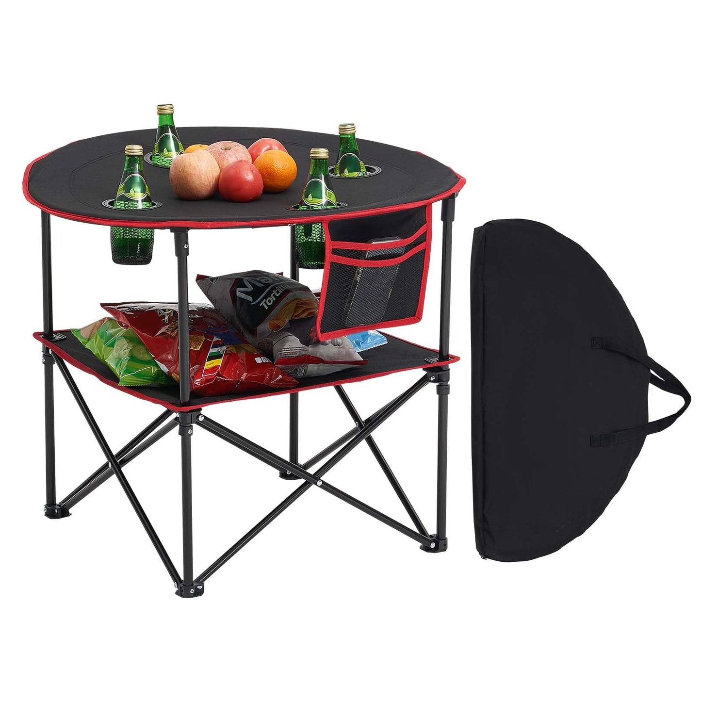VEVOR Folding Camping Table, Portable Outdoor Lightweight Picnic Table, 600D Oxford Fabric