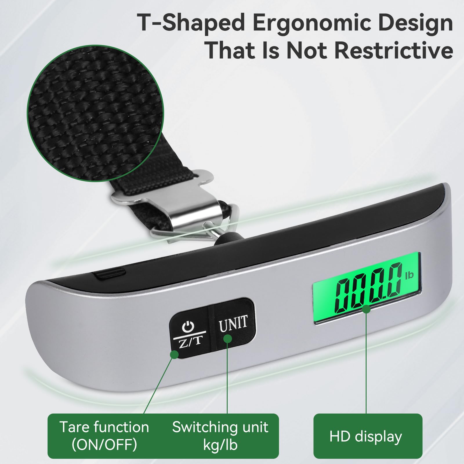 Qxutiwy Luggage Scale, 110 Pounds Digital Luggage Scale Battery Included