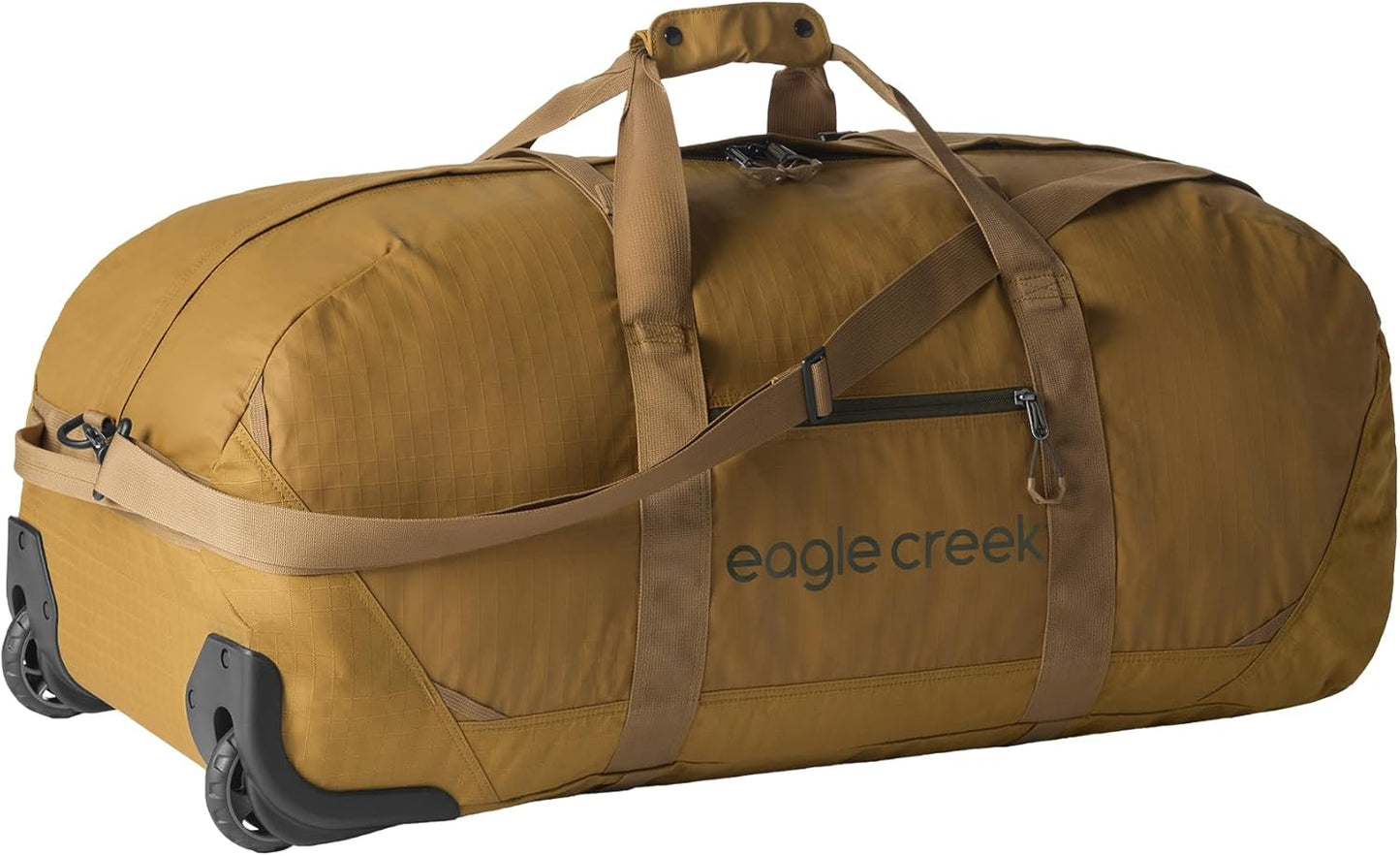 Eagle Creek No Matter What Rolling Duffel - Durable Rolling Bag for Travel - Adjustable Shoulder Strap - Heavy Duty Wheels - Lockable Zippers - Multiple Carry Options - 110L - Safari Brown