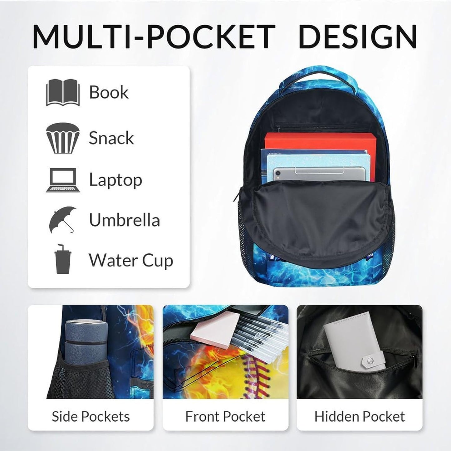 Personalized Backpack - Softball Backpacks for Girls - Custom Sports Bookbag for Youth - Cool