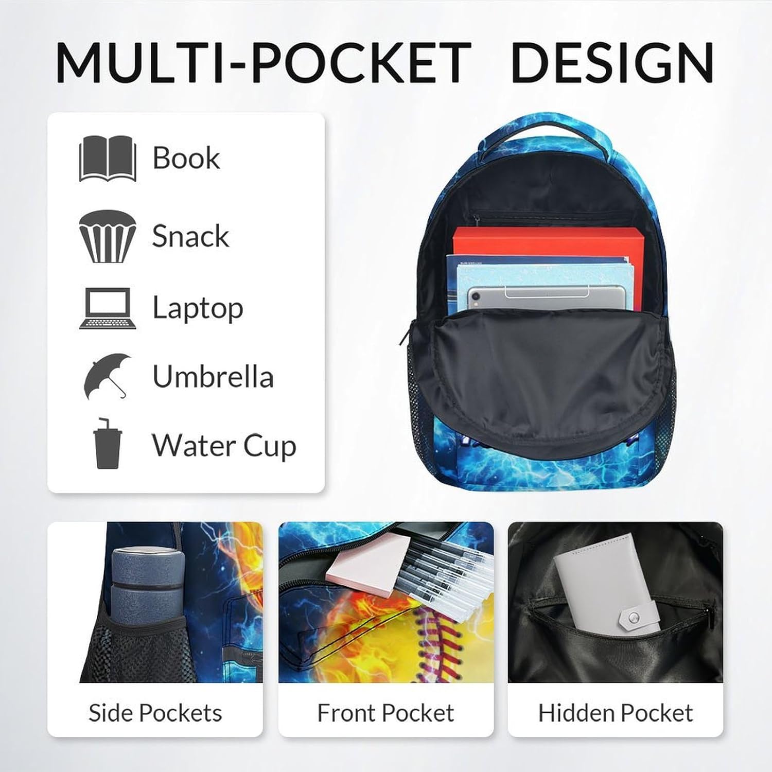 Personalized Backpack - Softball Backpacks for Girls - Custom Sports Bookbag for Youth - Cool