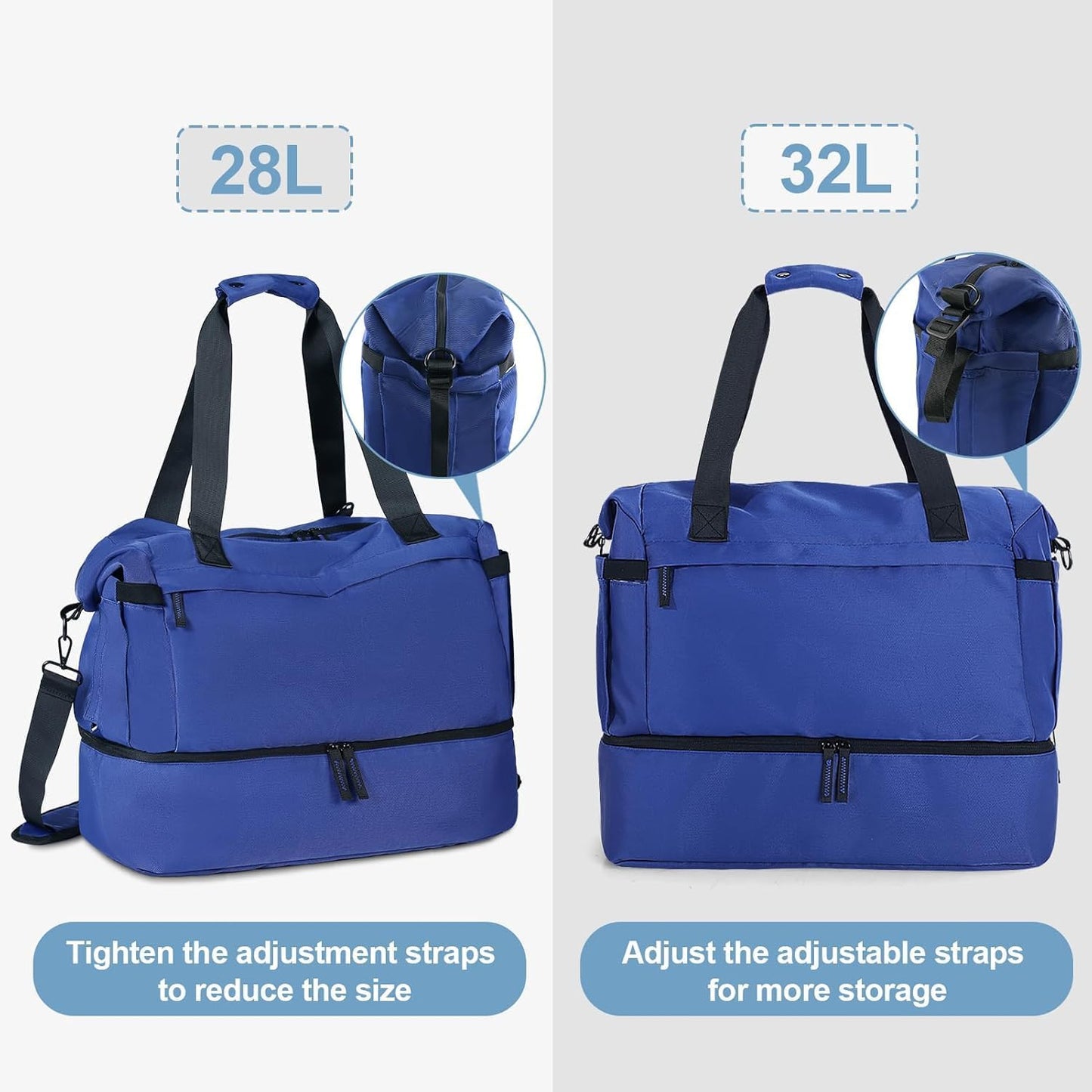 Gym Bag for Men Women, Tactical Travel Duffel bag with Removable Dividers & Shoe Compartment, Weekender Carry on Bag with Toiletry Bag, Overnight Range Bag for Workout Soccer Yoga Gym