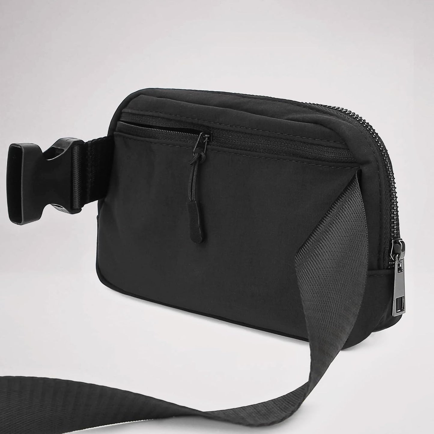 Fanny Pack Crossbody Bag Trendy Waterproof Small Sling Cross Body Purse for Women Men Fashion Waist Packs Mini Belt Pouch Chest Bum Hip Bag Lulu Dupes for Travel Vacation Running Black