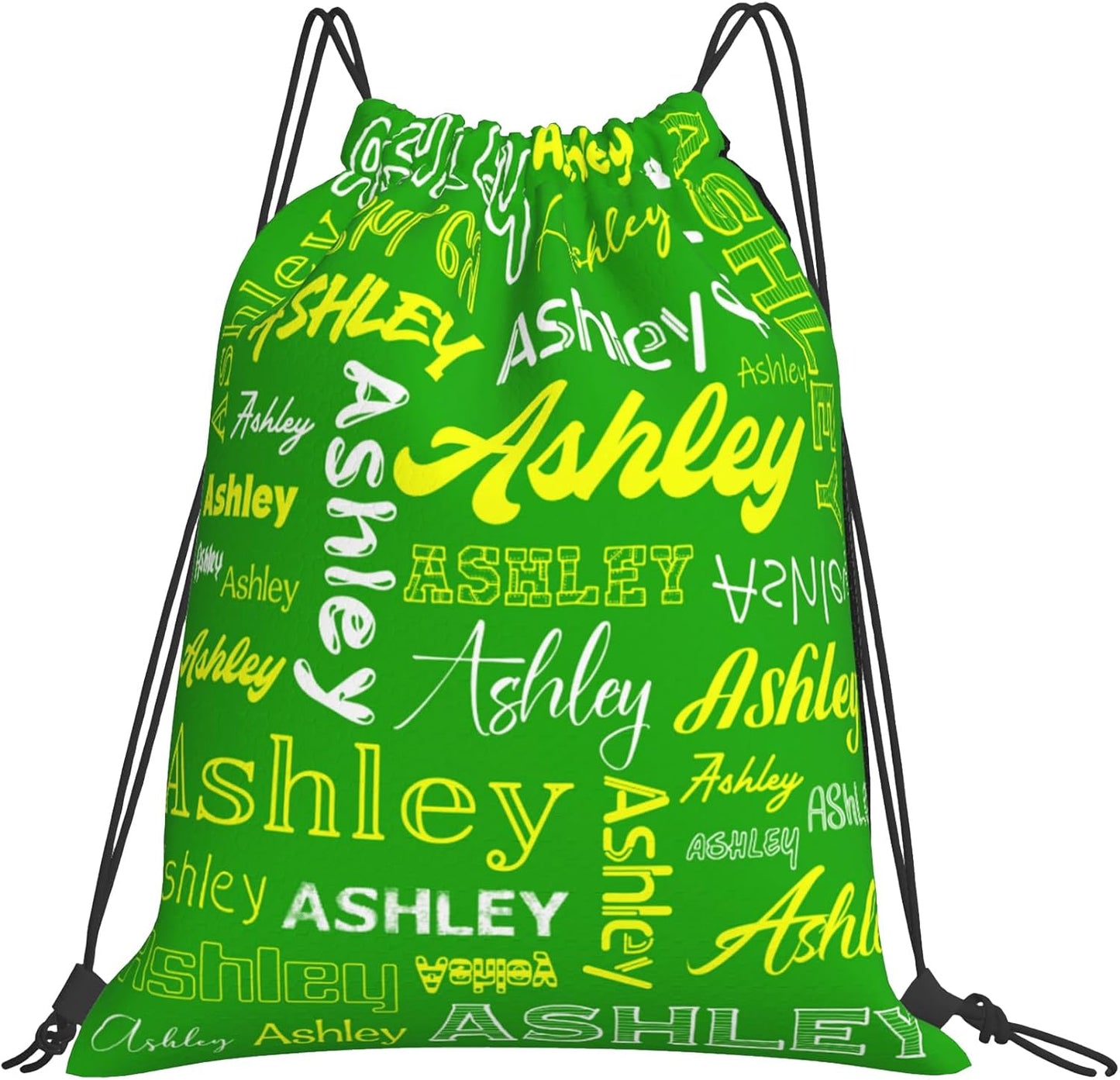 Personalized Drawstring Bag with Your Name Drawstring Backpack for Men Women Small Gym Beach Shopping Sport Yoga Bag (Custom Name-3)