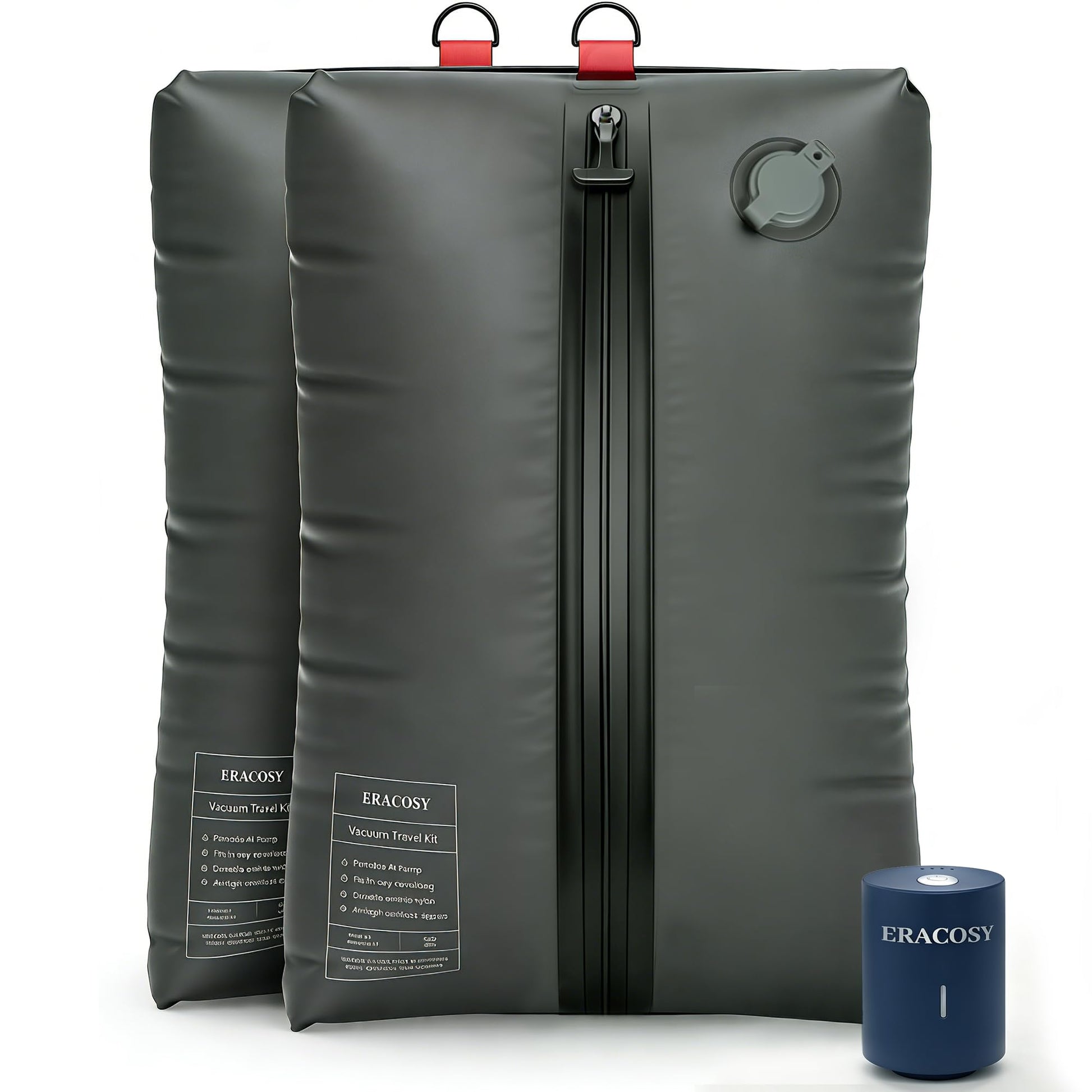 Travel Vacuum Bags with Pump, Compression Bags, Waterproof & Reusable Nylon Vacuum Travel Kit