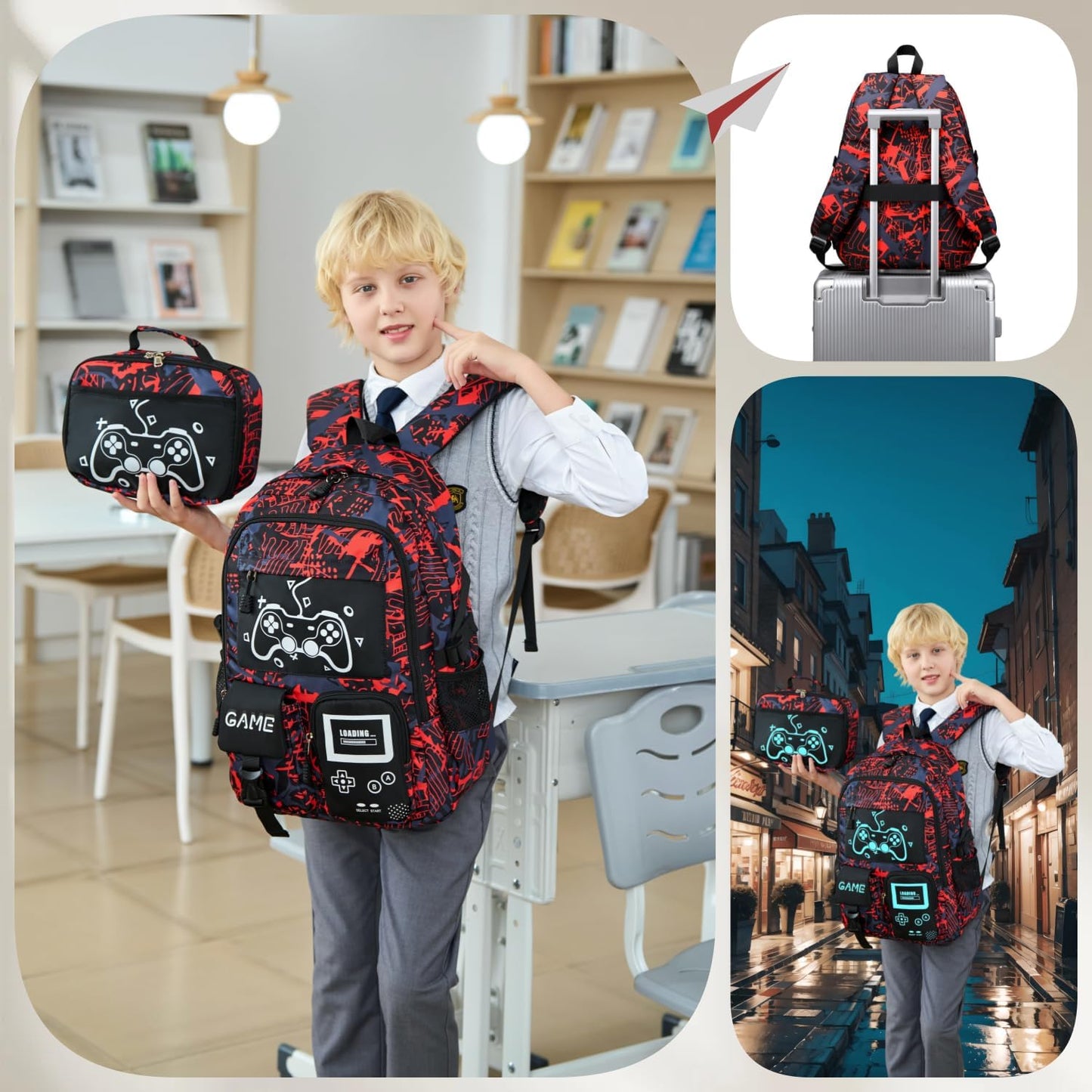 Boys School Backpack Kids Bookbag Elementary Middle Durable Waterproof Bags