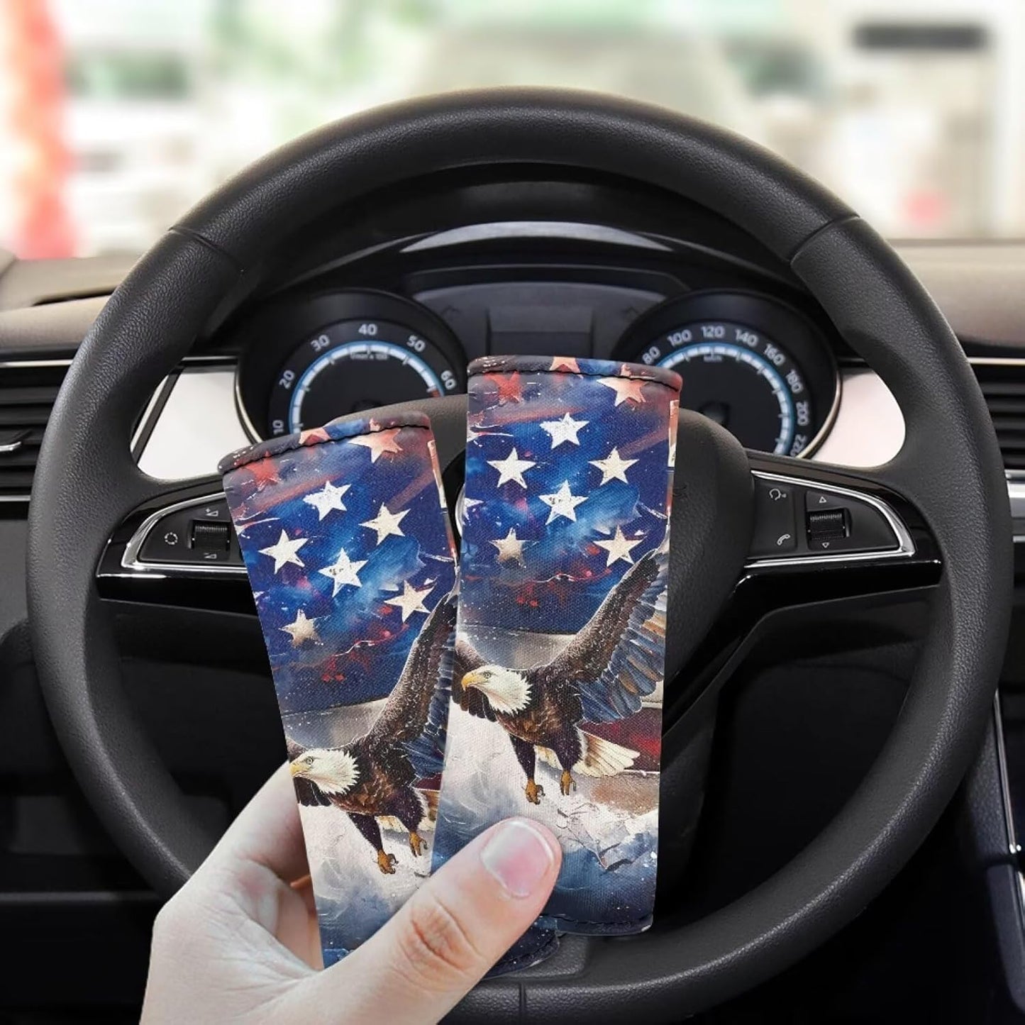 4th of July USA Flag Luggage Handle Wrap Grip for Suitcase Set of 2 USA Flag Luggage Handle Protection Sleeve Cover Set Portable Washable