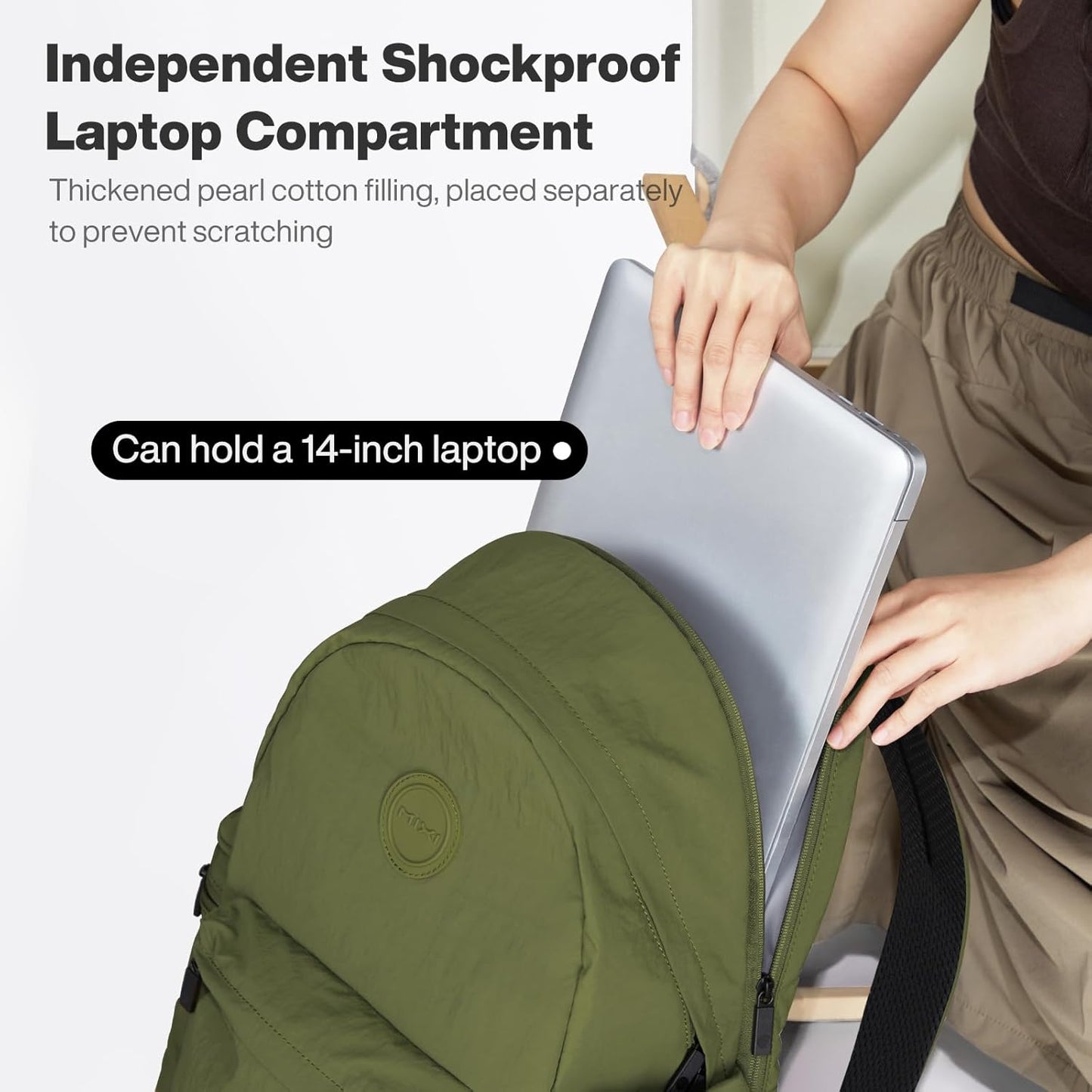 mixi Outdoor Lightweight Backpack Casual Carry On Laptop Backpack Travel Bookbag for Women Men