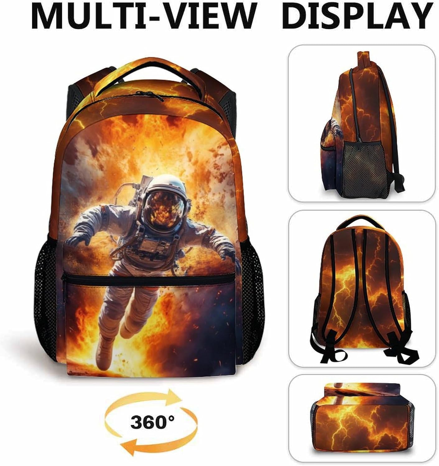 Kids Backpack for Gift, Cool Astronaut Schoolbag for Boys 3-8, Casual Backpacks for Preschool Elementary Kindergarten, Large Capacity Bookbag for Hiking Vacation Travel School