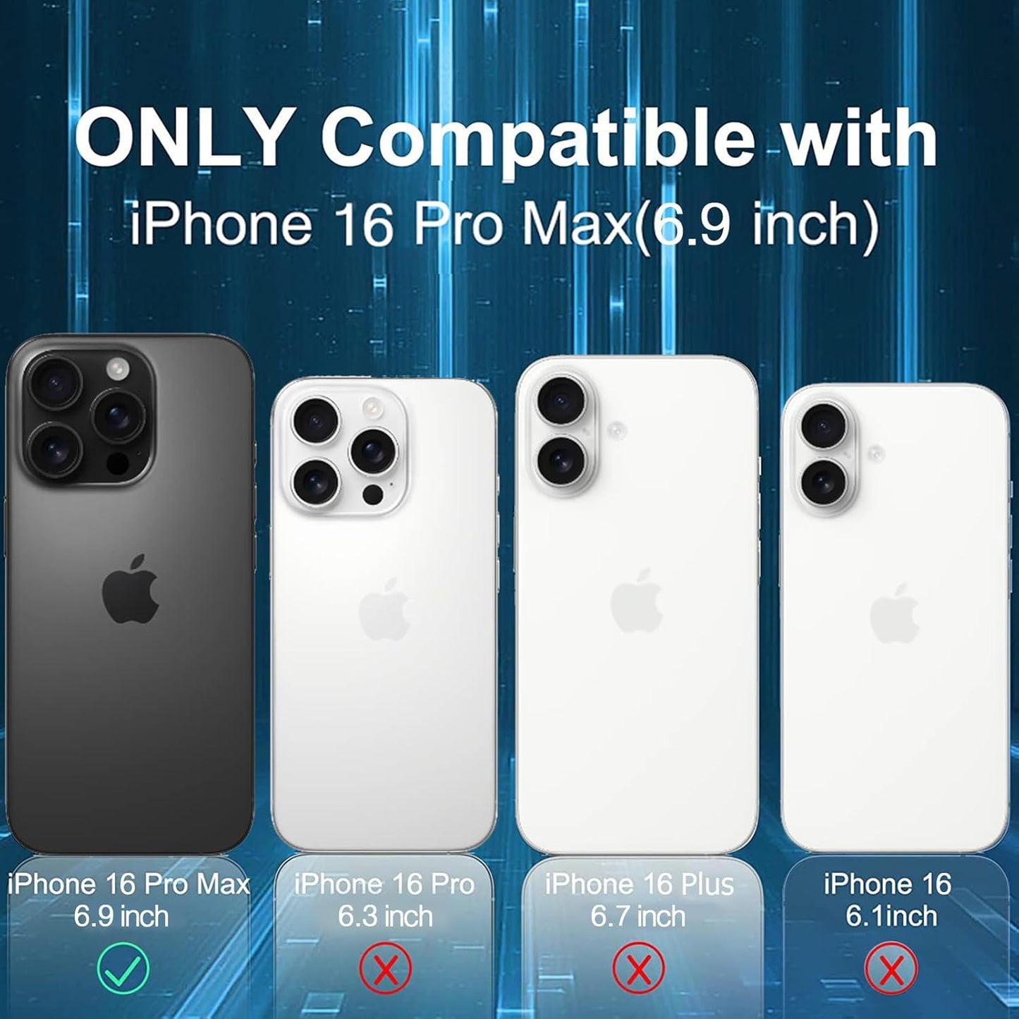 Battery Case for iPhone 16 Pro Max, 12000mAh Protective Charging Case with Wireless Charging Compatible with iPhone 16 Pro Max (6.9 inch) Rechargeable Battery Pack Charger Cover with Carplay (Black)