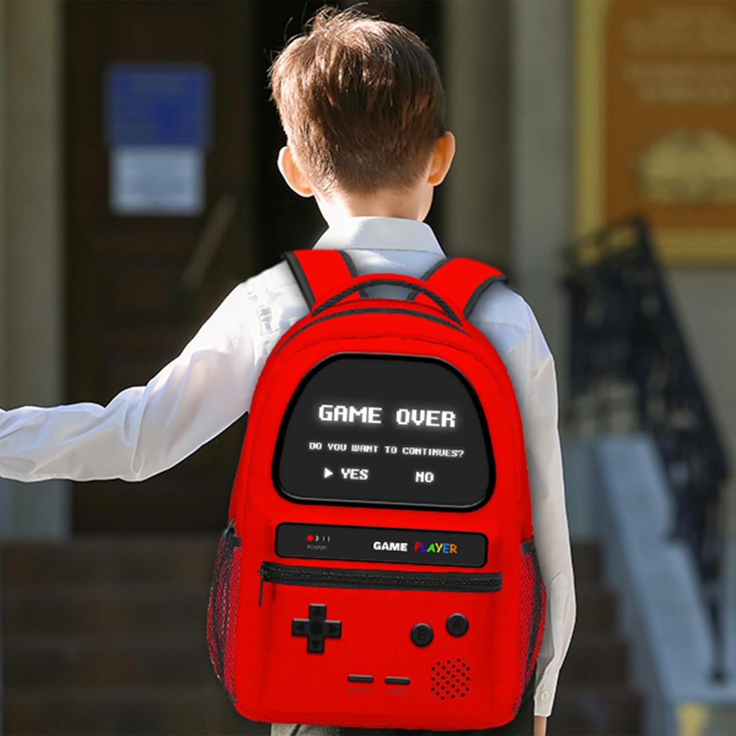 School Backpack for Boys Gamer Boys Backpack for Kids Children Teens Elementary Middle School Students Bookbag Ages 6-18 Video Game Bookbag Travel Back Pack