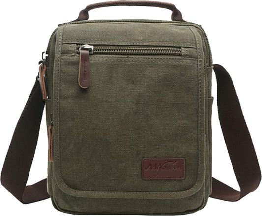 mygreen Small Canvas Crossbody Shoulder Bag Messenger Bag Work Bag