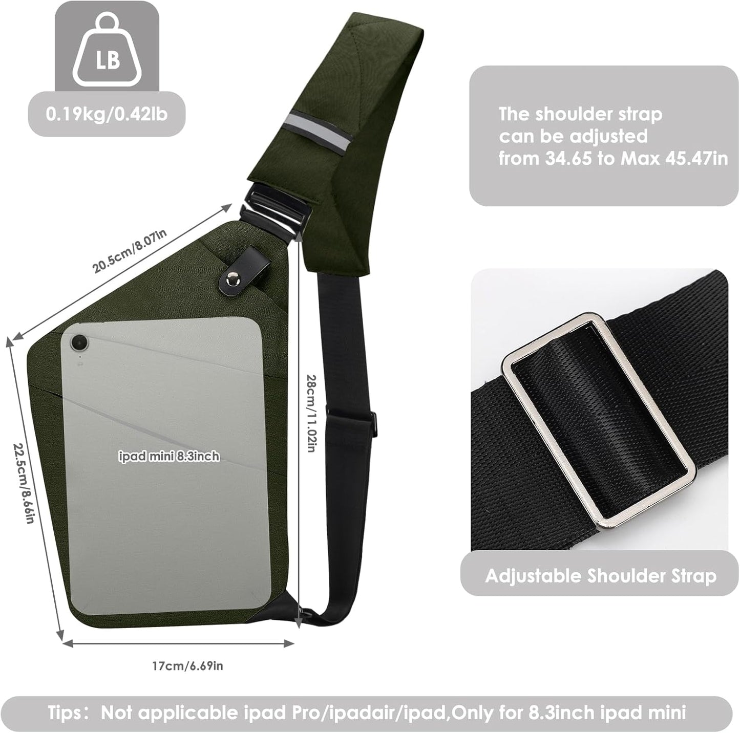 Sling Bag Anti-Theft Crossbody Bag for Women Men Sling Backpack Multipurpose Travel Essentials