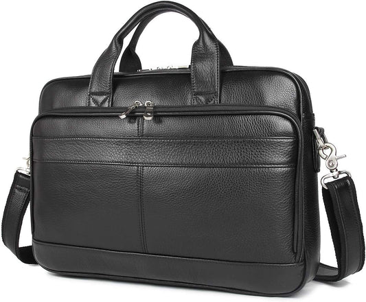 Augus Leather Messenger Bag for Men Vintage Travel Backpack 17 inch laptop Briefcase Shoulder Bags