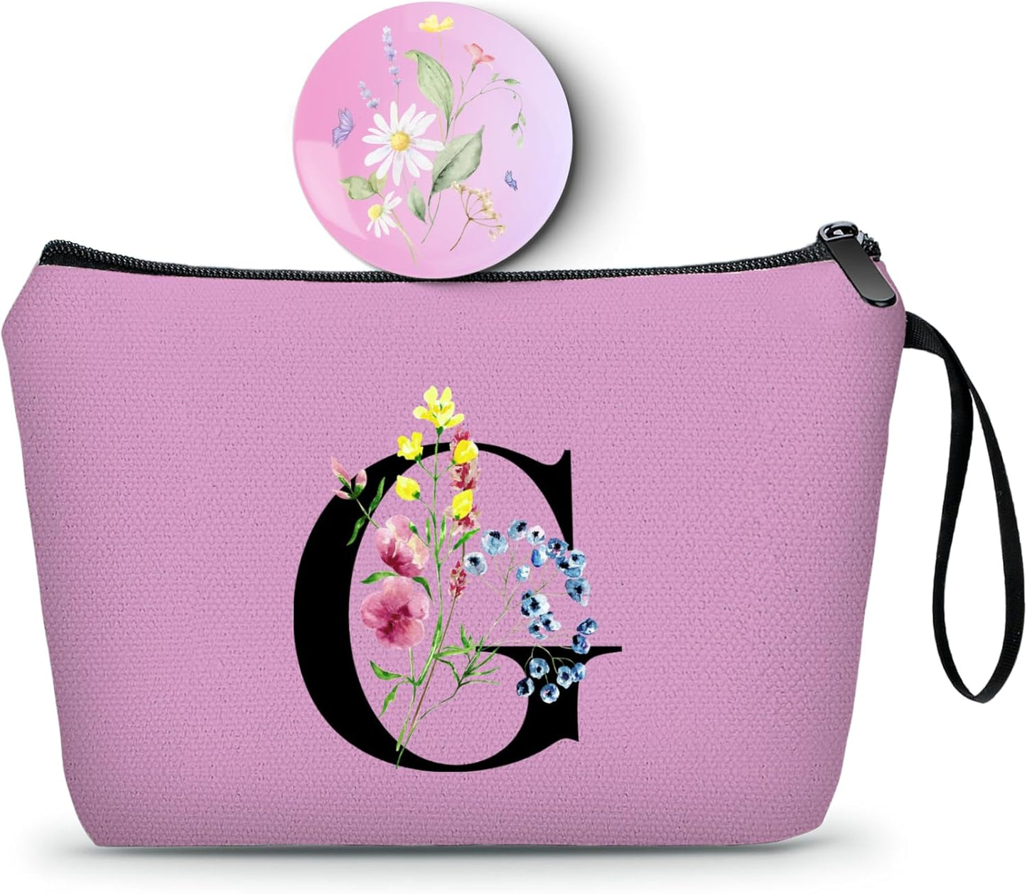 SEAMOON Maid of Honor Friendship Birthday Gifts for Women Her Aunt Sister Bridesmaid Coworkers Bride Personalized Makeup Cosmetic bag with Mirror Mothers Day Christmas Graduation G