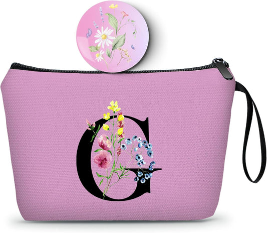 SEAMOON Maid of Honor Friendship Birthday Gifts for Women Her Aunt Sister Bridesmaid Coworkers Bride Personalized Makeup Cosmetic bag with Mirror Mothers Day Christmas Graduation G