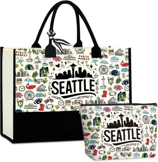 Seattle Italy Chicago New York Las Vegas Paris Gifts for Women Canvas Tote Bag Mother's Day Gifts for Women