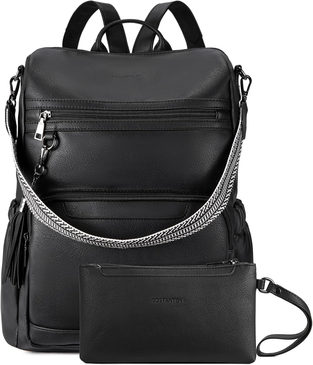 BOSTANTEN PU Leather Laptop Backpack for Women Designer Travel Backpack with Laptop Compartment Ladies Computer Shoulder Bags