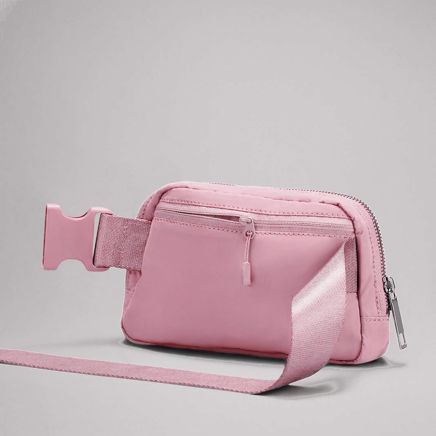 Fanny Pack Crossbody Bag Trendy Waterproof Small Sling Cross Body Purse for Women Men Fashion Waist Packs Mini Belt Pouch Chest Bum Hip Bag Lulu Dupes for Travel Vacation Running Pink