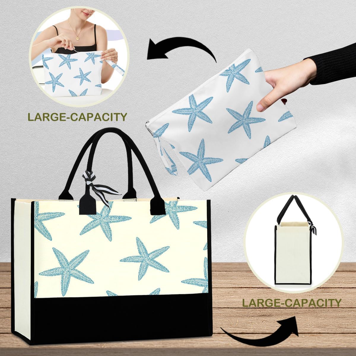 Fokongna Girls Trip 2025 For Women Friend Sister Travel Gifts Canvas Tote Bag Wet Bag for swimsuit Beach Bags Gifts