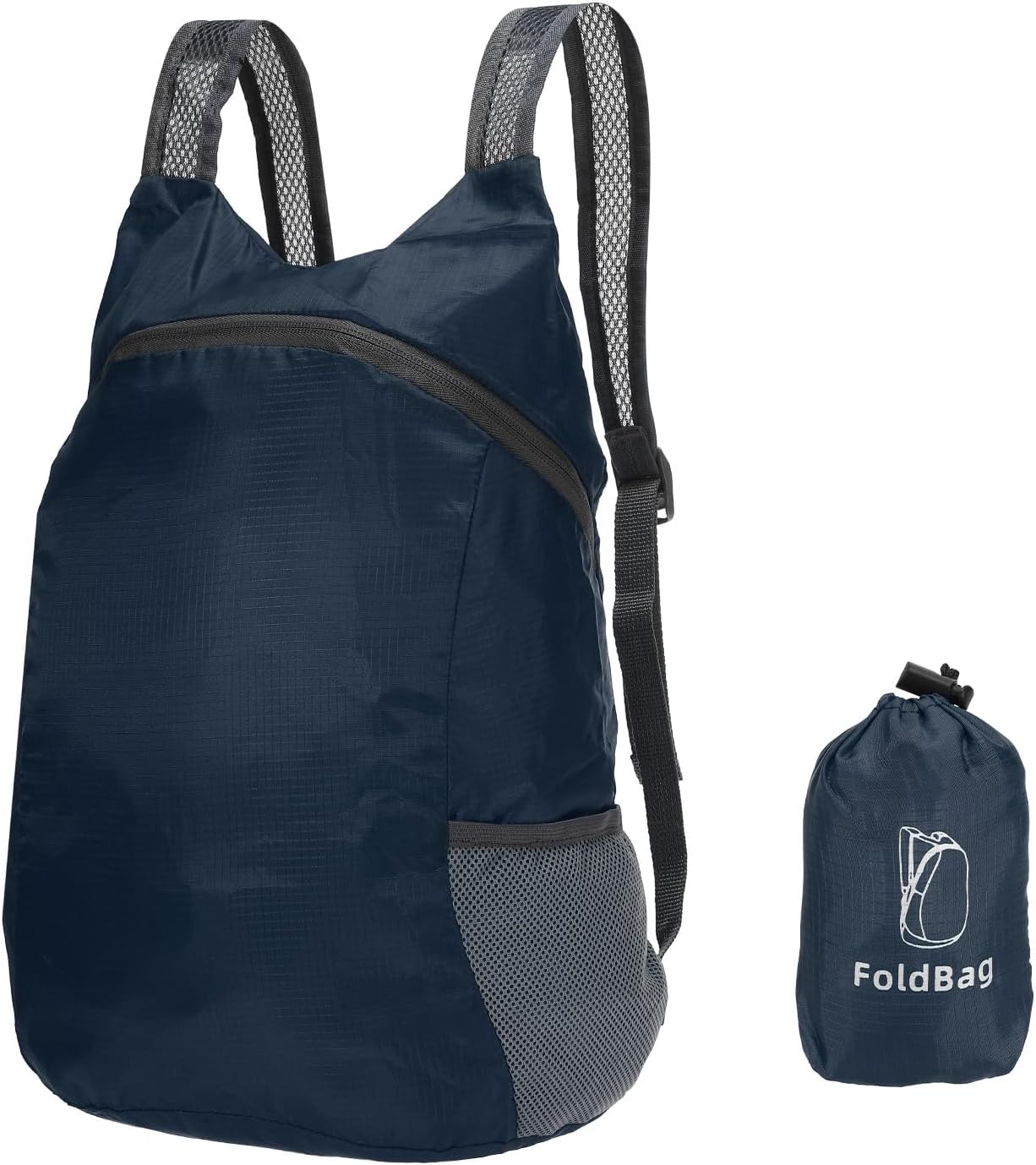 PATIKIL Hiking Backpack, 15L-20L Packable Lightweight Backpack Daypack Small Foldable Outdoor Camping Cycling Backpacking Shoulder Bag, Navy Blue