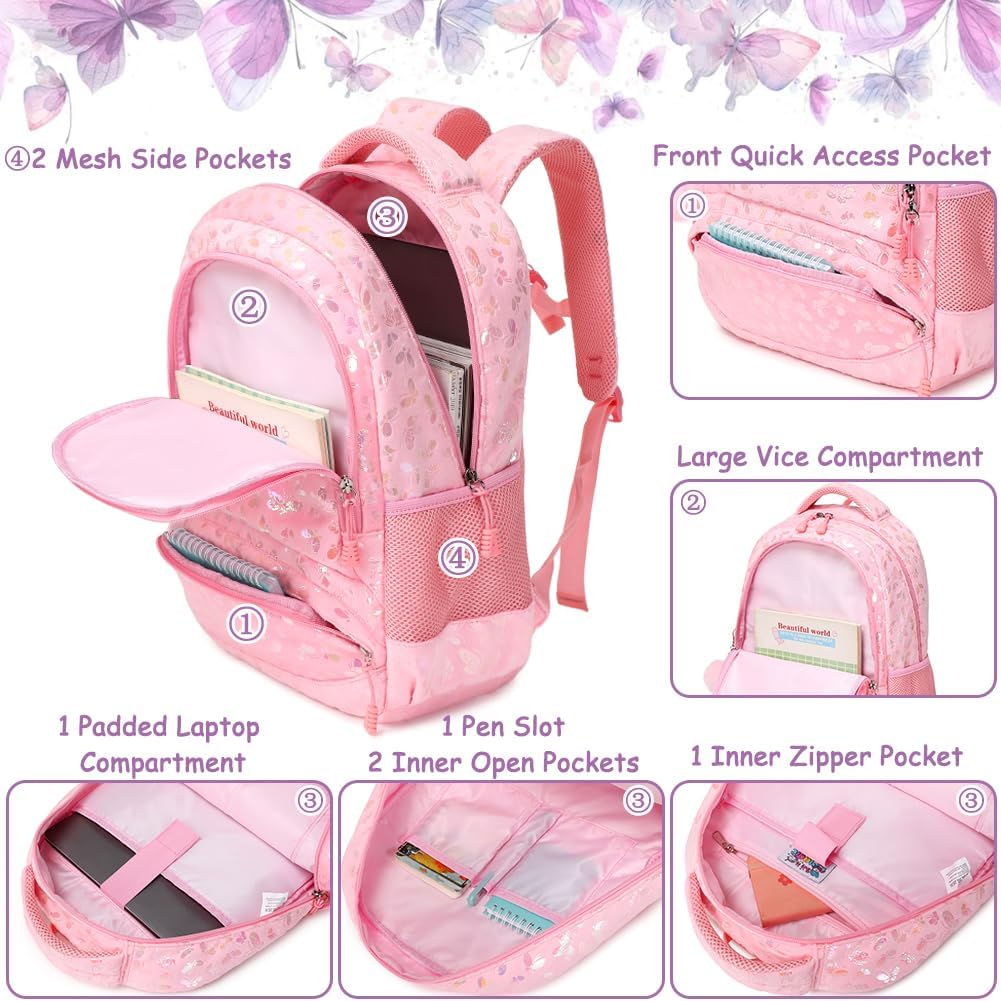 Meisohua Girls Backpack Elementary School Bags for Girls Bookbags for Kids Preschool Kindergarten Primary Kids Backpacks with Chest Strap
