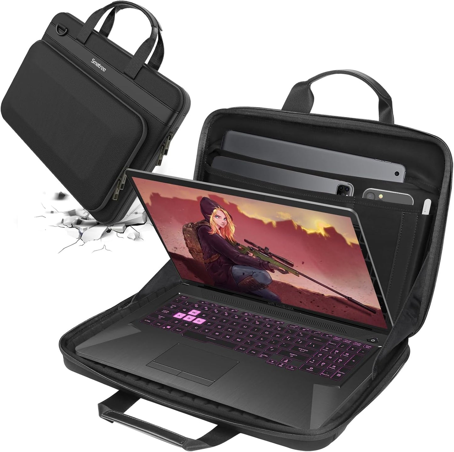 Smatree Heavy Duty Hard Case for 16 inch DELL G16 7630 Gaming Laptop, for 15.6 inch DELL G15 5530/5535 Gaming Laptop Hard Carry Case(A800)