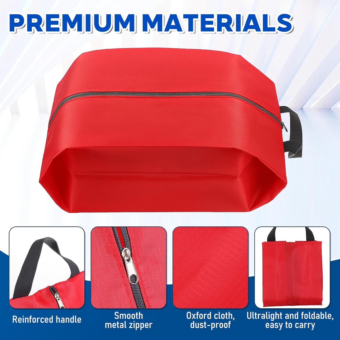 12 Pack Shoe Bags for Travel, Extra Durable Travel Shoe Bags with Zipper & Handle Waterproof Portable Shoes Storage Bag Shoes Bag for Storage Men & Women Travelling Essentials