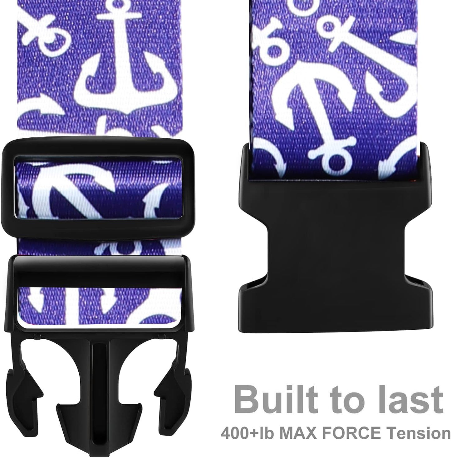Luggage Straps for Suitcases TSA Approved Easy Pack Organized Suitcase Strap, Luggage Strap, Luggage Belt Strap, Bag Straps for Luggage. Buckle Straps Travel Accessories (Anchor)