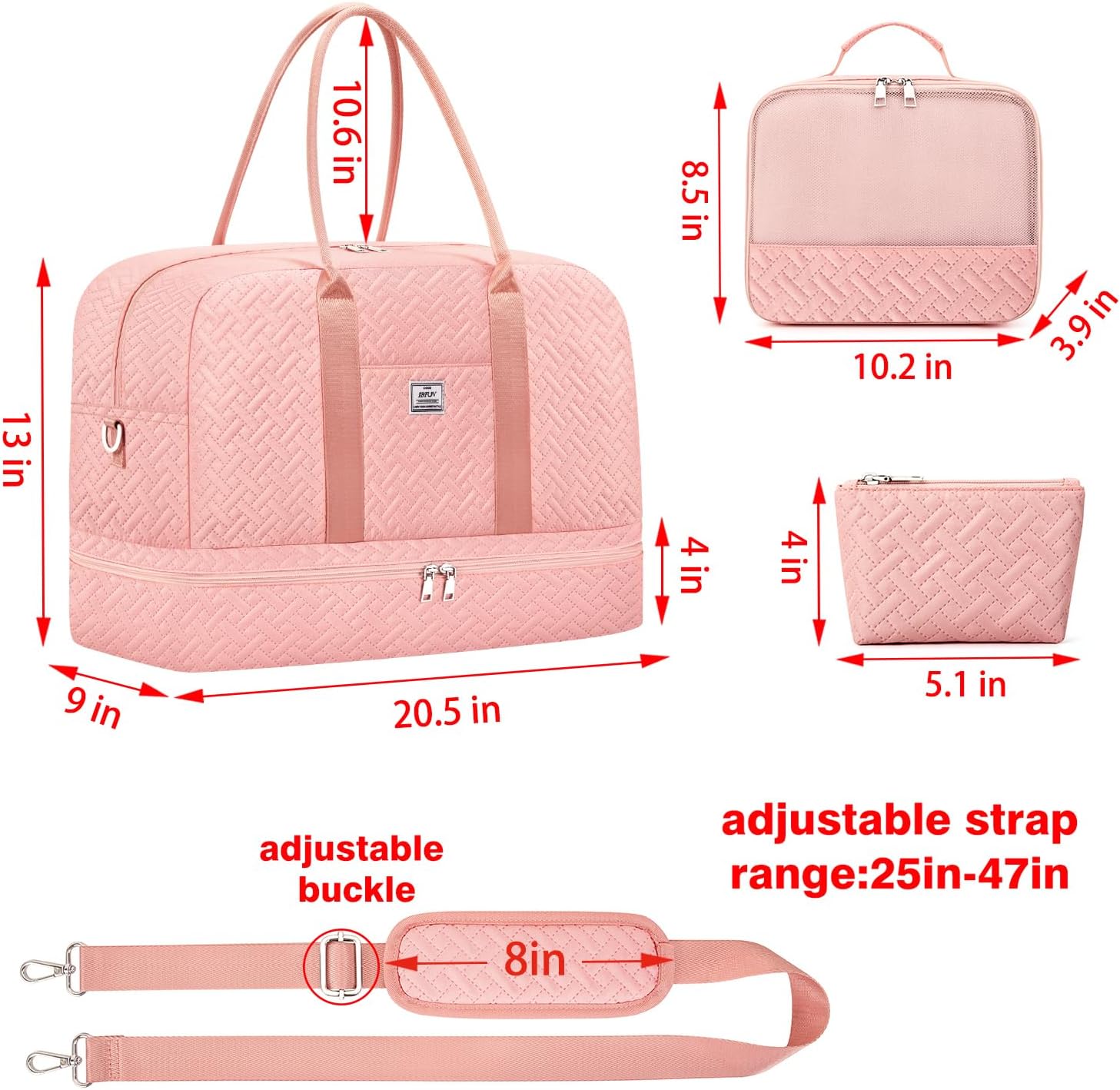 Weekender Bag for Women, Large Overnight Bag Canvas Travel Duffel Bag Carry On Tote with Shoe