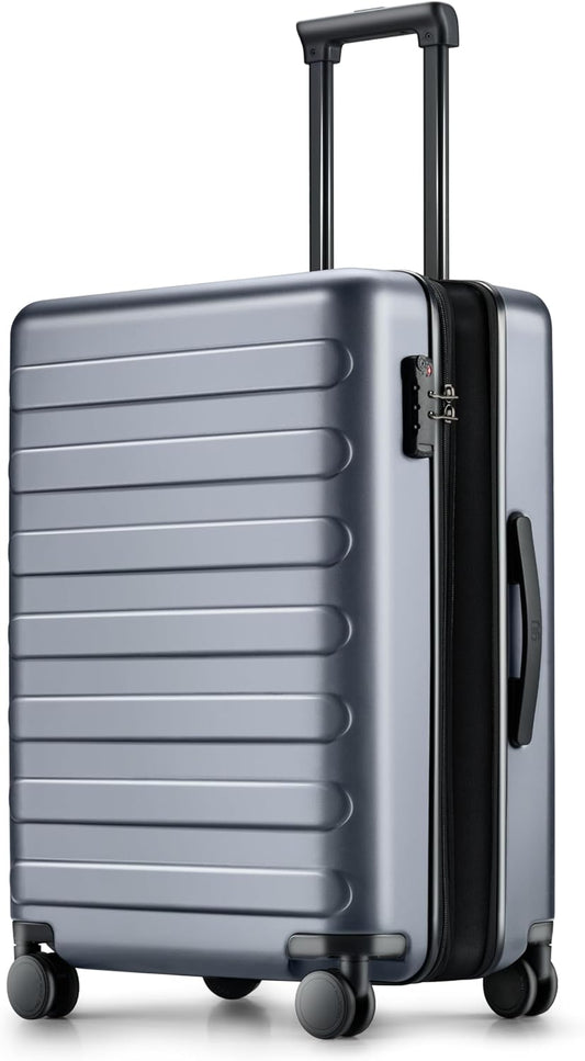 NINETYGO Carry On Luggage 22x14x9 Airline Approved, 20 Inch Luggage with Smooth Spinner Wheels, Expandable, Hard Shell PC Suitcase, Lightweight Travel Luggage, TSA Approved (Grey, Rhine Max)
