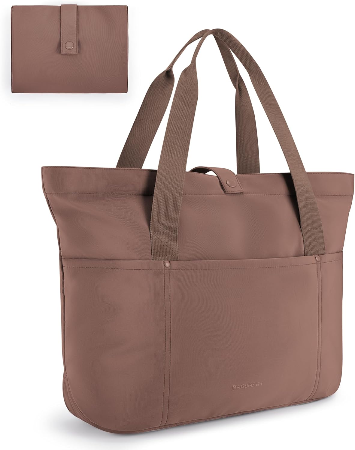 BAGSMART Tote Bag for Women, Foldable Tote Bag With Zipper Travel Large Shoulder Bag Handbag for
