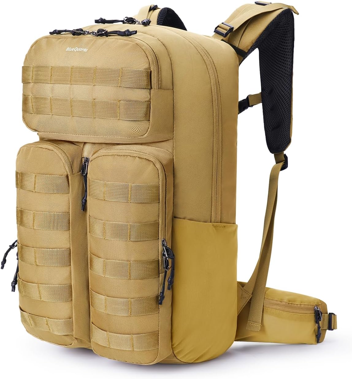 Blue Quartz 40L Military Tactical Backpack, Internal Frame Hiking Backpack with Molle System for Hiking Camping Backpacking Travelling Climbing Rucksack Daypack for Men Women
