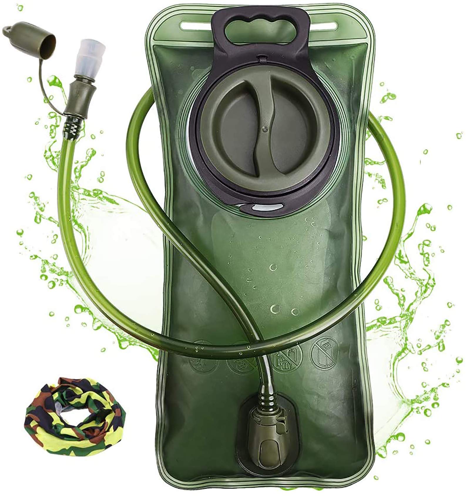 Hydration Bladder, 2L Water Bladder for Hiking Backpack, BPA-Free Leak Proof Water Reservoir