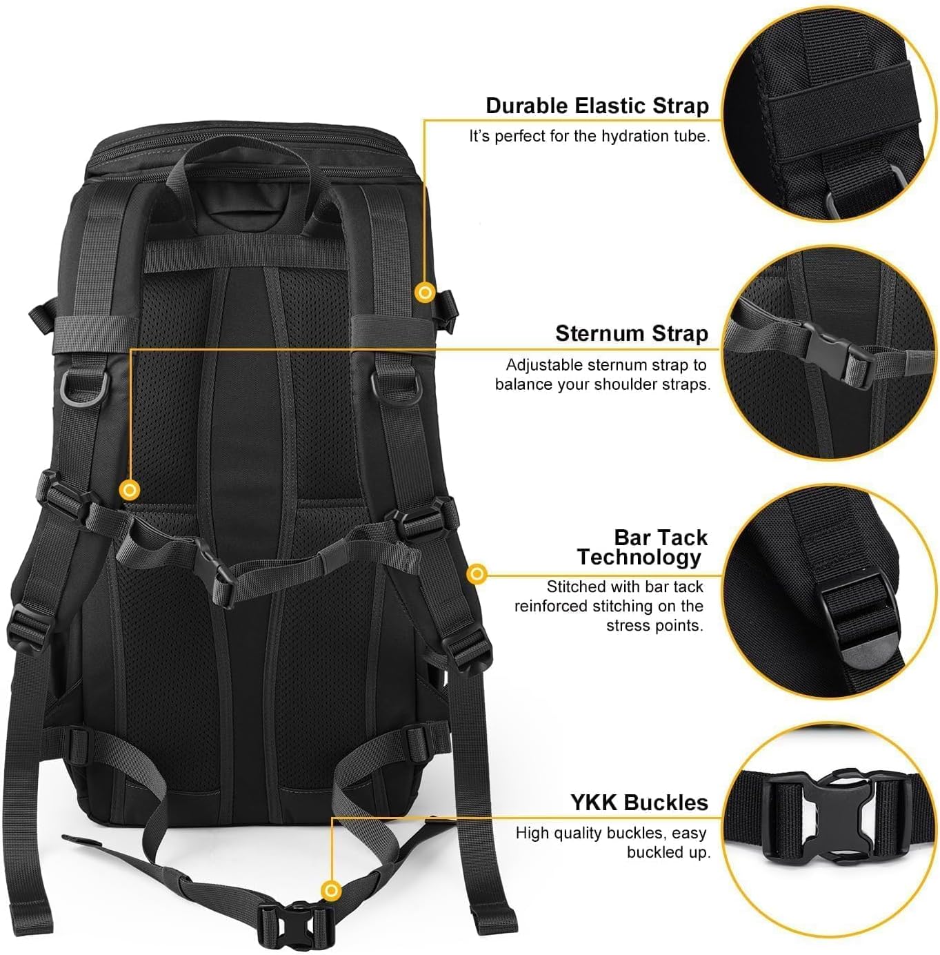 Mardingtop Tactical Backpacks Molle Hiking daypacks for Motorcycle Camping Hiking Military Traveling,25L Backpack