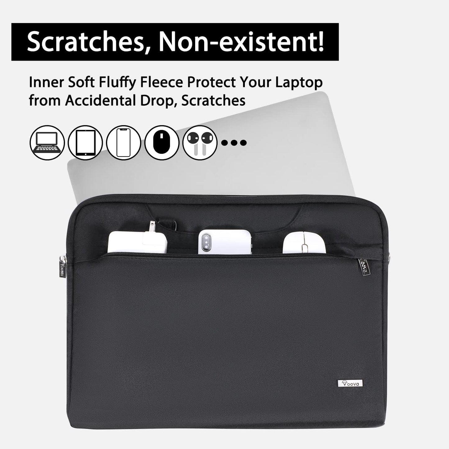Voova Laptop Case 13 14 15 16 17 Inch with Shoulder Strap, Waterproof Laptop Sleeve Slim Briefcase