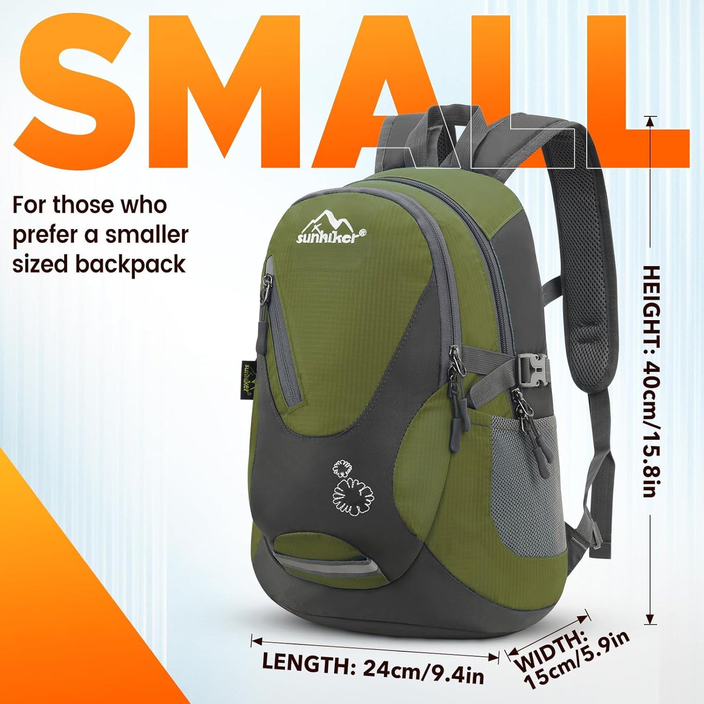 sunhiker Small Hiking Backpack Women Men 20L Lightweight Travel Backpack Daypack Casual Backpack For Cycling Outdoor Camping
