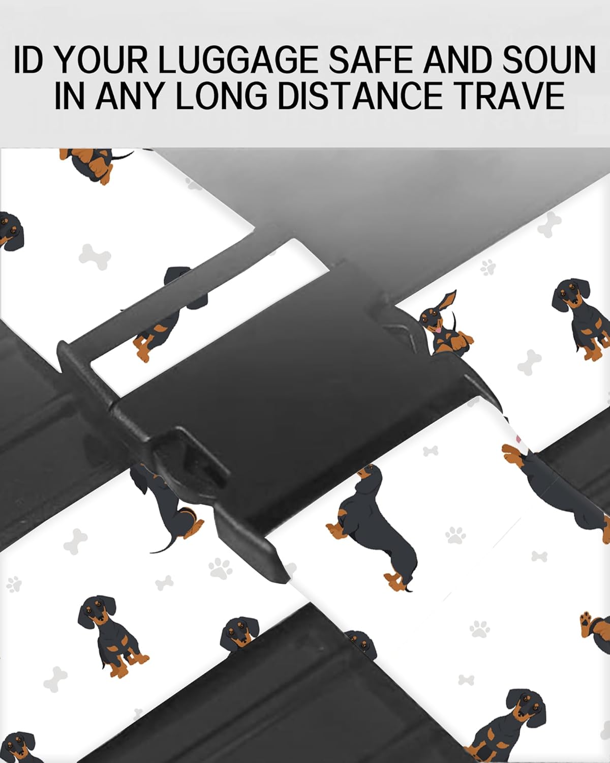Luggage Straps for Suitcases, Adjustable Travel Belt, Durable Wide Luggage Strap, Cute Suitcase Strap Identifiers with Buckle, Bag Straps for Luggage, Cute Dogs
