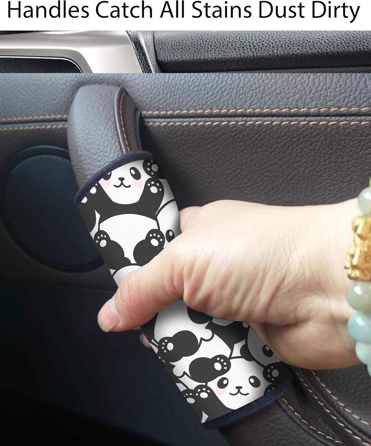2 Pack Luggage Handle Wrap Travel Tags - Set of Luggage Tags for Suitcases, Identifiers, Marker, and Handle Covers - Cruise Accessories and Travel Gifts（Cute Panda